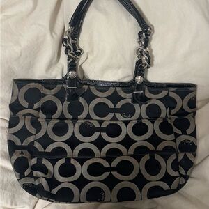 Coach Black and Gray Signature Tote